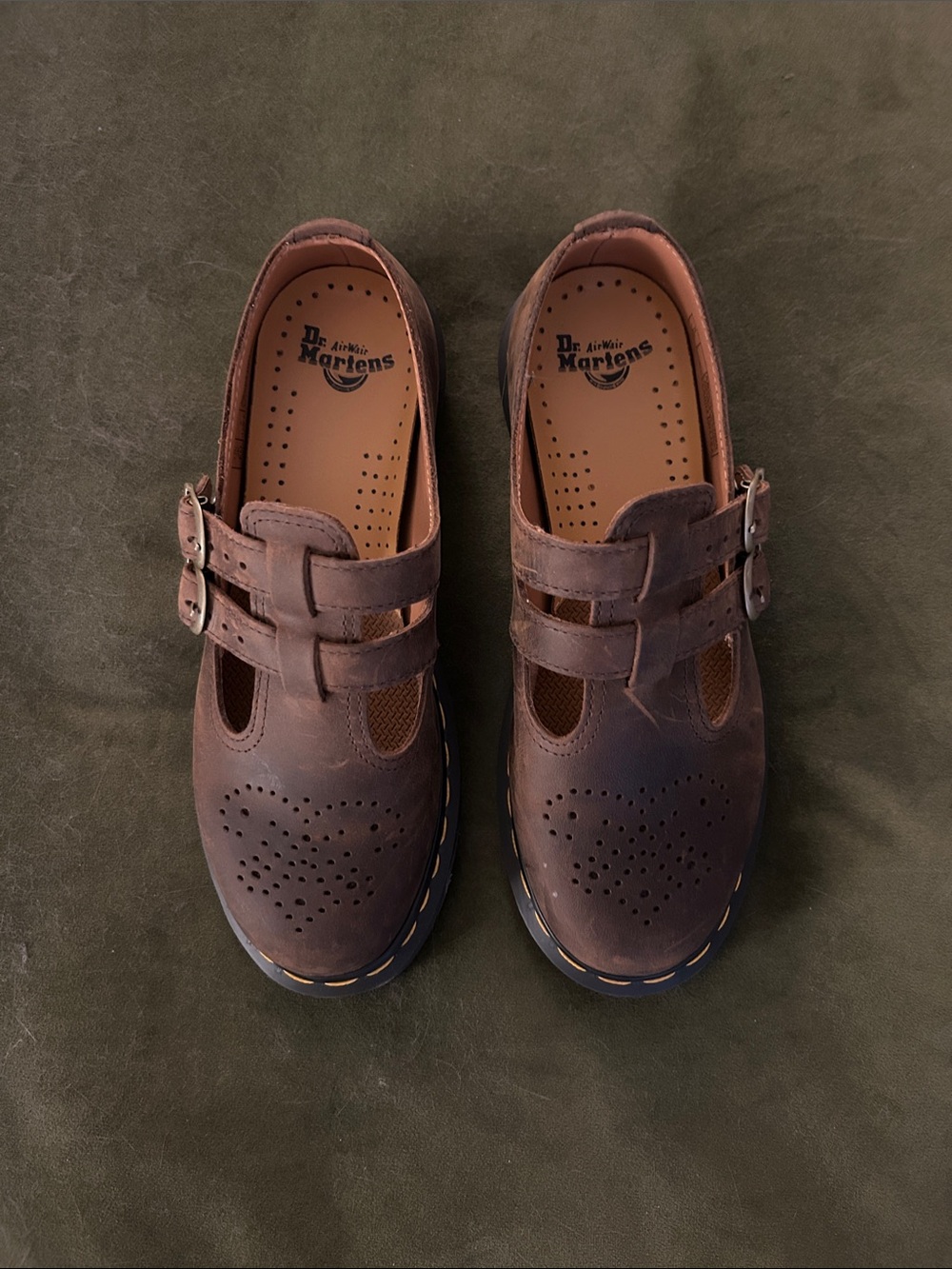 Dr. Martens Double-Buckle Mary Jane Shoes - Brown - Picture 2 of 5